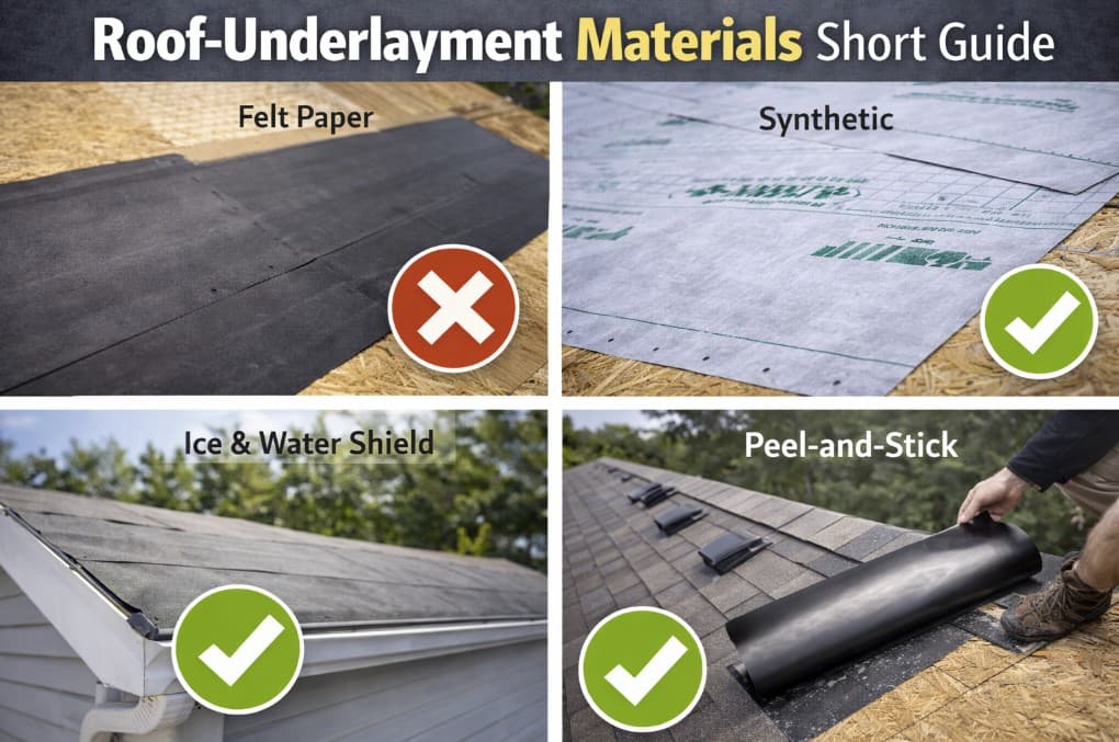 Roof Underlayment Materials Short Guide